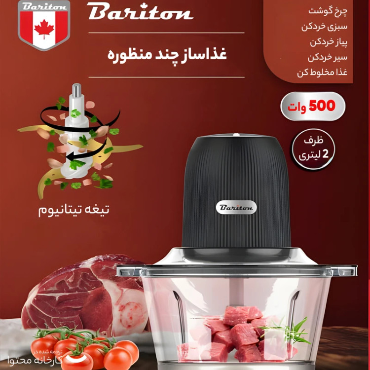 خردکن باریتون مدل BFC-2501BTX ظرفیت ۲ لیتر